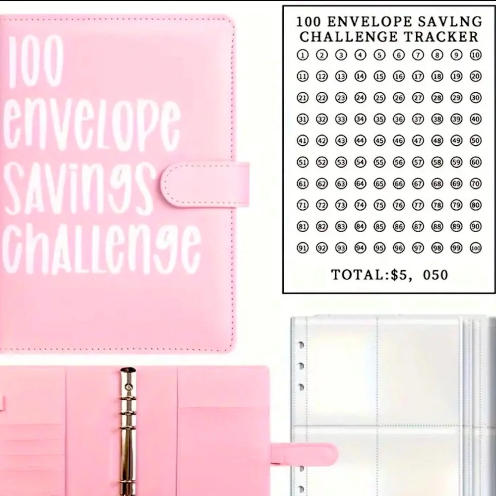 1pc,100 Envelope Savings Challenge Binder
